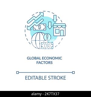 Major economic factors turquoise concept icon Stock Vector