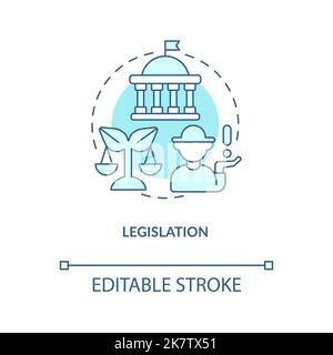Farming legislation turquoise concept icon Stock Vector