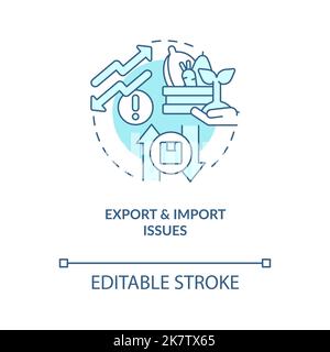 Agro export and import issues turquoise concept icon Stock Vector