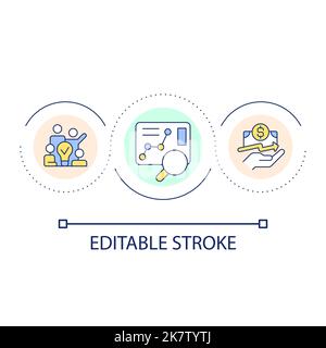 Market analysis loop concept icon Stock Vector