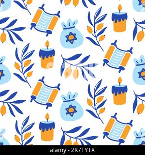 Happy Hanukkah seamless pattern Stock Vector