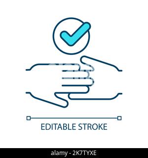 Partner support RGB color icon Stock Vector