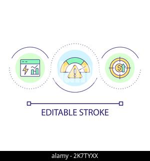 Risks analysis loop concept icon Stock Vector