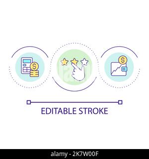 Rate accounting service loop concept icon Stock Vector