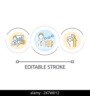 Finance and business education loop concept icon Stock Vector