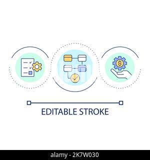 Banking system loop concept icon Stock Vector