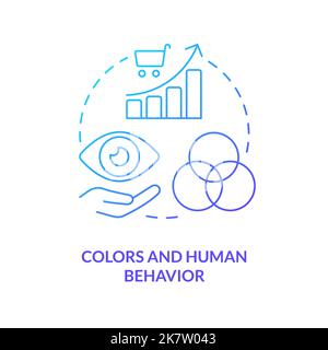 Colors and human behavior concept blue gradient icon Stock Vector