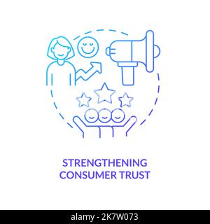 Strengthening consumer trust concept blue gradient icon Stock Vector