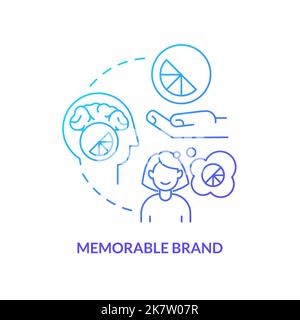 Memorable brand identity concept blue gradient icon Stock Vector