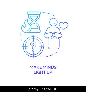 Make consumer minds light up concept blue gradient icon Stock Vector