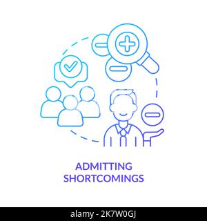 Admitting shortcomings concept blue gradient icon Stock Vector
