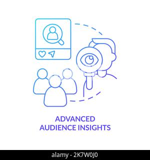 Advanced audience insights concept blue gradient icon Stock Vector
