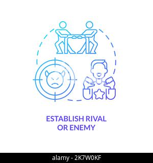 Establish rival and enemy concept blue gradient icon Stock Vector