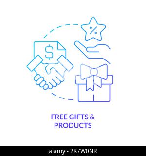 Free gifts and products concept blue gradient icon Stock Vector
