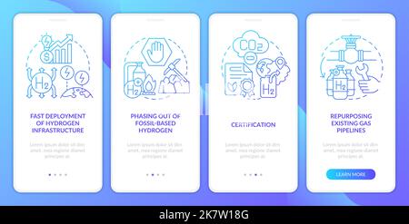 Implement h2 economy blue gradient onboarding mobile app screen Stock Vector