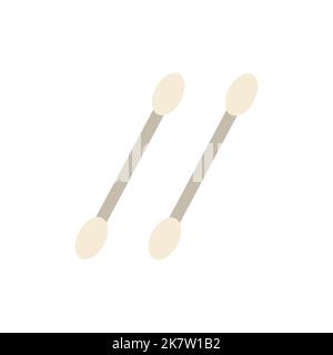 Carton cotton ear swabs. Vector illustration Stock Vector