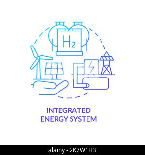 Integrated energy system blue gradient concept icon Stock Vector