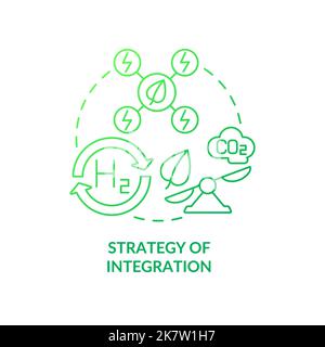 Integration strategy green gradient concept icon Stock Vector