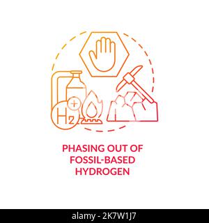 Phasing out of fossil red gradient concept icon Stock Vector