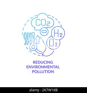 Reducing environmental pollution blue gradient concept icon Stock Vector