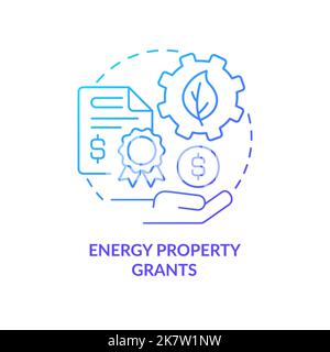 Energy property grants blue gradient concept icon Stock Vector