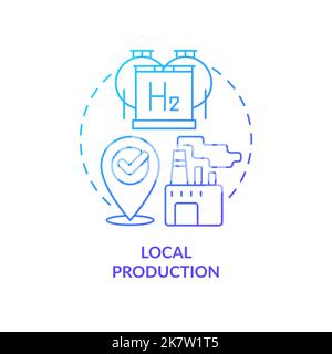 Local industry blue gradient concept icon Stock Vector