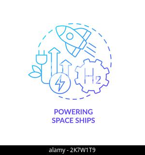 Powering spacecraft blue gradient concept icon Stock Vector