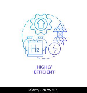 Highly efficient energy blue gradient concept icon Stock Vector
