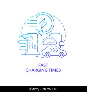 Fast charging time blue gradient concept icon Stock Vector