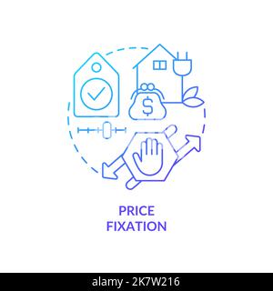 Cost fixation blue gradient concept icon Stock Vector