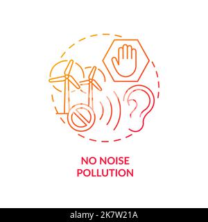No noise pollution red gradient concept icon Stock Vector
