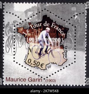 Timbre non oblitéré Le Tour de France, 1903-2003, La Poste, Maurice Garin, 1903, RF, 0,50€ Stock Photo