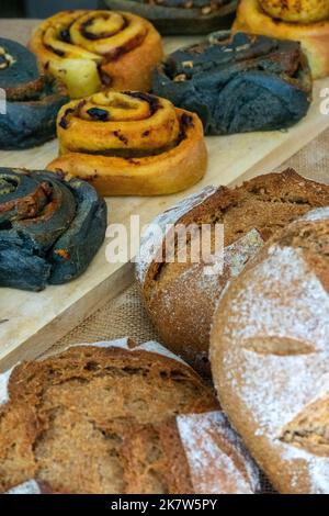 Different types of bread at a food festival in Estoril, Lisbon. Stock Photo