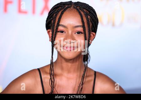 WESTWOOD, LOS ANGELES, CALIFORNIA, USA - OCTOBER 18: Faithe Herman arrives at the World Premiere Of Netflix's 'The School For Good And Evil' held at Regency Village Theatre on October 18, 2022 in Westwood, Los Angeles, California, United States. (Photo by Xavier Collin/Image Press Agency) Stock Photo