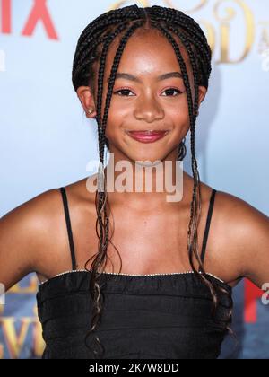 Westwood, United States. 18th Oct, 2022. WESTWOOD, LOS ANGELES, CALIFORNIA, USA - OCTOBER 18: Faithe Herman arrives at the World Premiere Of Netflix's 'The School For Good And Evil' held at Regency Village Theatre on October 18, 2022 in Westwood, Los Angeles, California, United States. (Photo by Xavier Collin/Image Press Agency) Credit: Image Press Agency/Alamy Live News Stock Photo