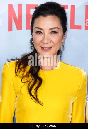 WESTWOOD, LOS ANGELES, CALIFORNIA, USA - OCTOBER 18: Malaysian actress Michelle Yeoh arrives at the World Premiere Of Netflix's 'The School For Good And Evil' held at Regency Village Theatre on October 18, 2022 in Westwood, Los Angeles, California, United States. (Photo by Xavier Collin/Image Press Agency) Stock Photo