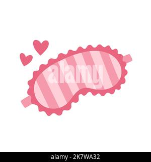 Pink stripped eye mask vector sleeping night accessory relax rest in traveling illustration isolated sleep mask vector Stock Vector