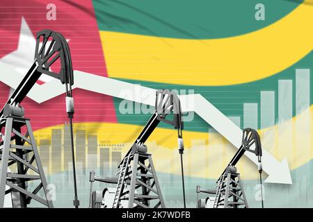 Togo oil industry concept, industrial illustration - rising up chart on ...
