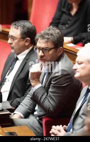 Paris, France. 19th Oct, 2022. Paris, France. October 18, 2022, Deputy, Erwan Balanant attends a session of Questions to the Government at the French National Assembly, on October 18, 2022 in Paris, France. Photo by David Niviere/ABACAPRESS.COM Credit: Abaca Press/Alamy Live News Stock Photo