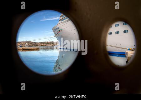 Marseille, France October 02, 2022: View of the cruise ship Costa Smeralda in the port of Marseille. Stock Photo