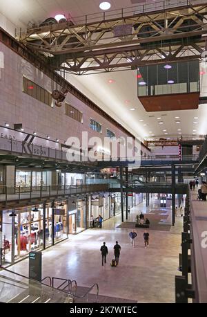 Interior view of Turbine Hall B in the newly refurbished Battersea Power Station, London, UK. Opened October 2022. Stock Photo