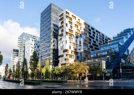 Oslo, Norway - October 15, 2022: The buildings at Barcode district in Oslo, Norway. Stock Photo