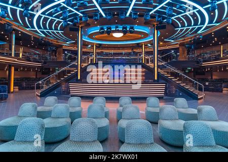 Marseille, France October 02, 2022: The theater inside the Costa Smeralda cruise ship. Stock Photo