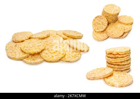 Rice wafer isolated on white background. Stock Photo