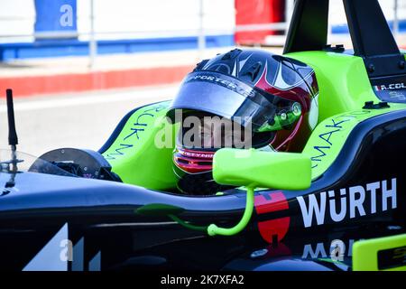 Andrea Cola aboard his car on the starting grid of the F2 Italian Trophy Stock Photo