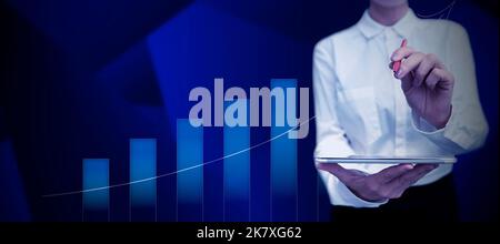 Man Standing Holding Tablet And Pressing On Search Bar. Business Man Carrying Pad Tapping Switch Showing New Futuristic Technologies. Stock Photo