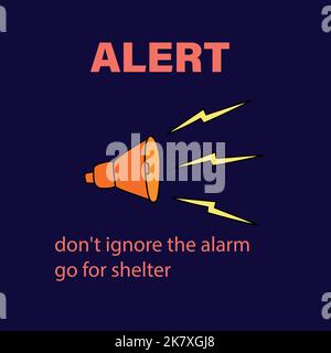 not ignore the alarm go for shelter Stock Vector