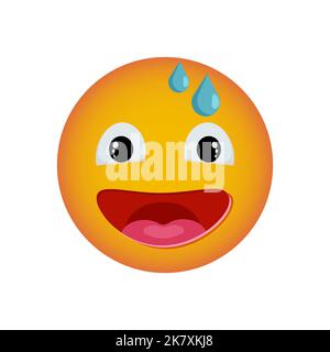 Smiley in confusion. Emoji reactions to messages for social networks. Vector smiley Stock Vector