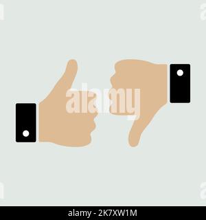 Thumb up and down icon. Like and dislike icon isolated. Vector illustration Stock Vector