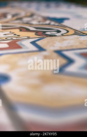 Colourful tiled bricks close up still Stock Photo